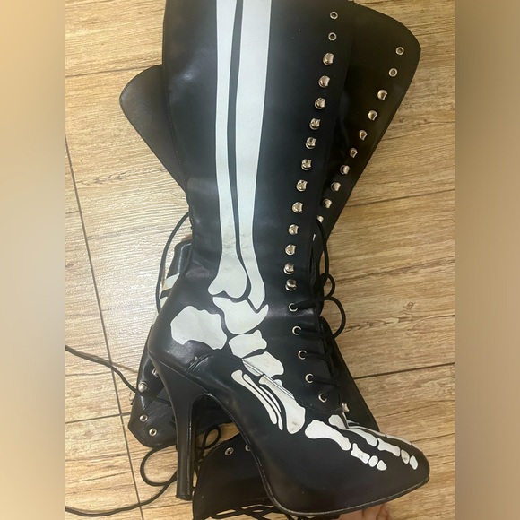 Funtasma X-ray Skeleton thigh high boots - Picture 1 of 1
